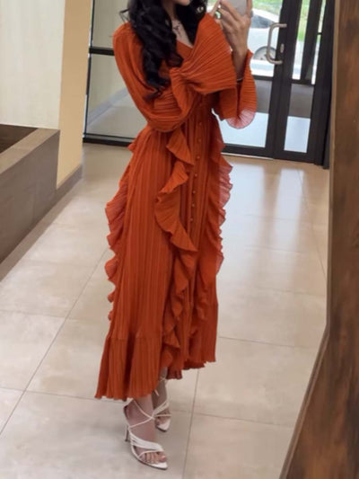 Aurelia™ Ruffle V-Neck Dress