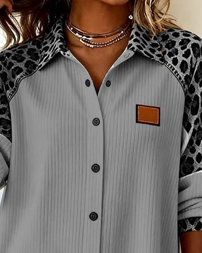 Zaria™ | Leopard Print Button-Up Shirt
