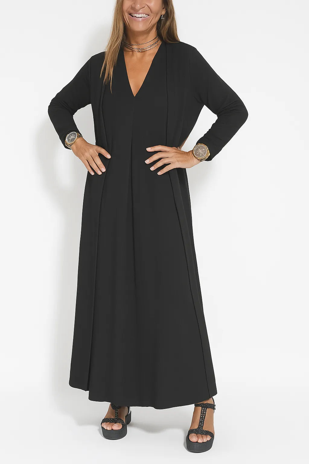 Lyvazza™ – Elegant Long Dress + Matching Cardigan