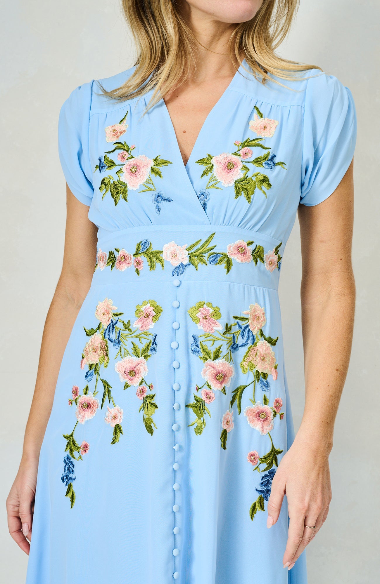 Elise™ | Floral Embroidered Midi Dress