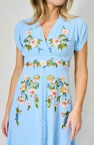 Elise™ | Floral Embroidered Midi Dress
