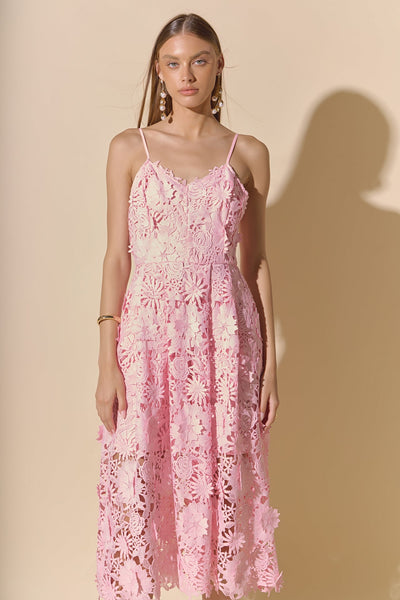 Aurélienne™ | 3D Appliqué Midi Dress