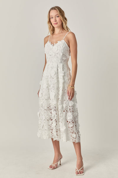 Aurélienne™ | 3D Appliqué Midi Dress