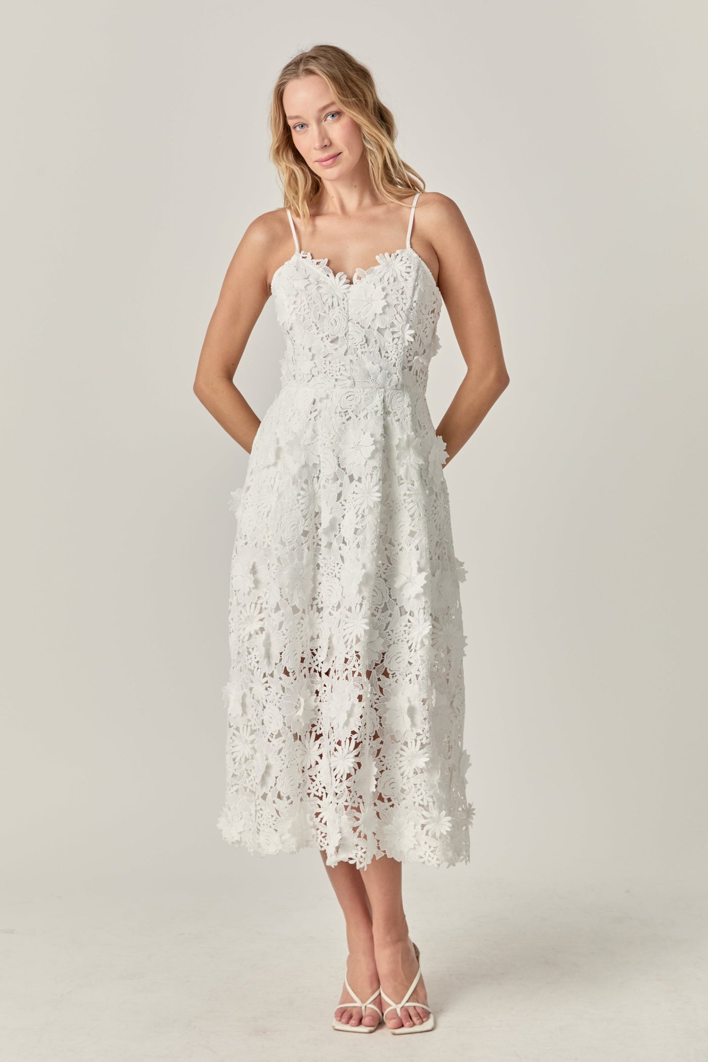 Aurélienne™ | 3D Appliqué Midi Dress