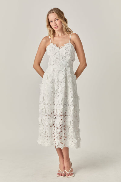 Aurélienne™ | 3D Appliqué Midi Dress