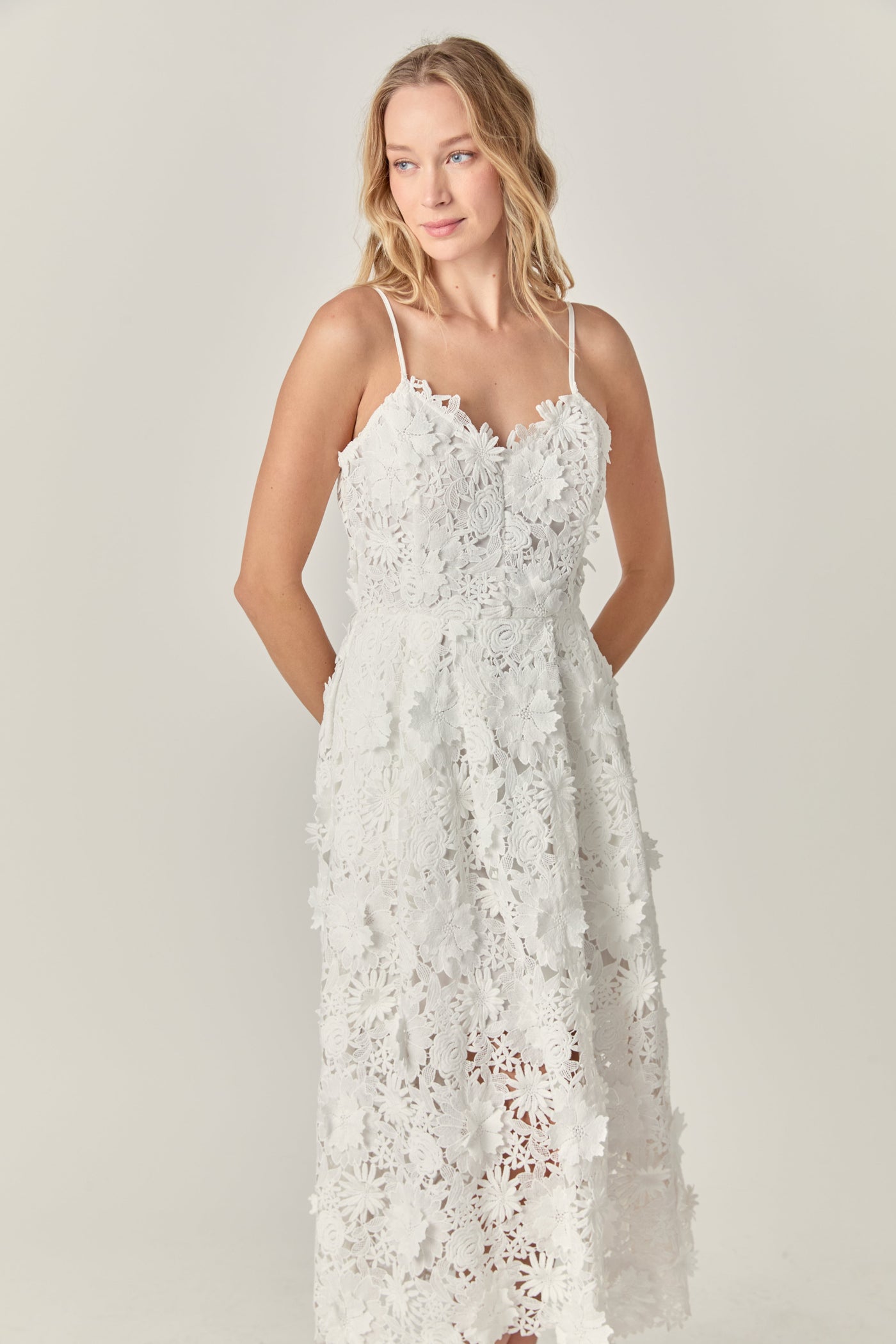 Aurélienne™ | 3D Appliqué Midi Dress