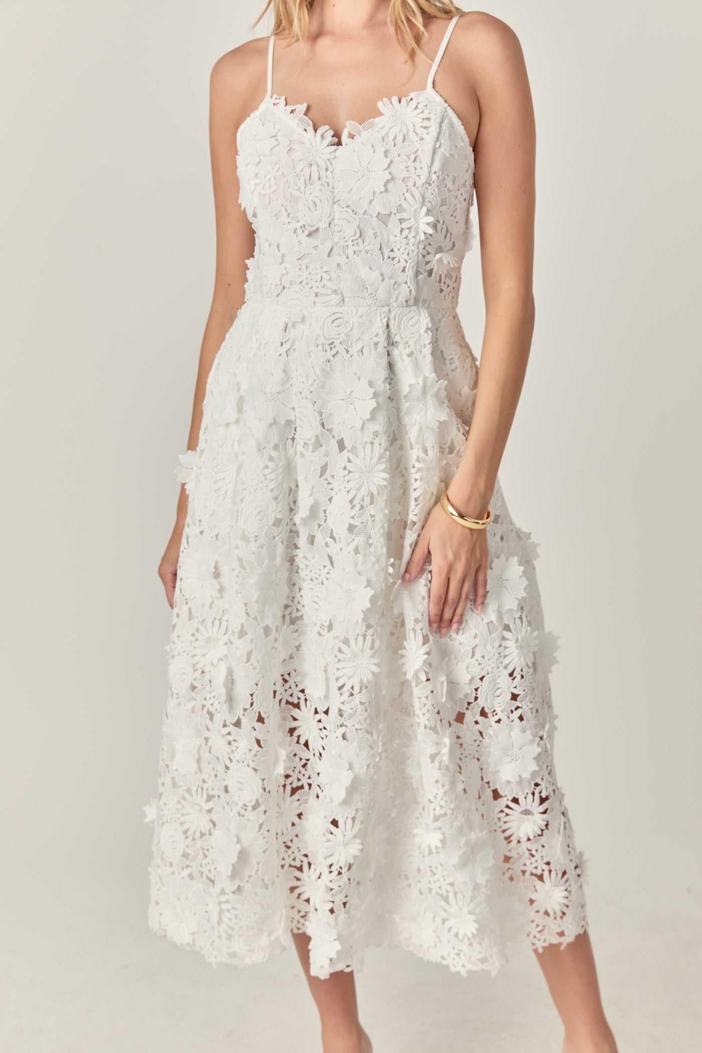 Aurélienne™ | 3D Appliqué Midi Dress