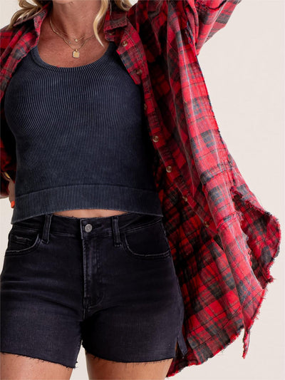 Emberlyn – Plaid Button-Down Shirt