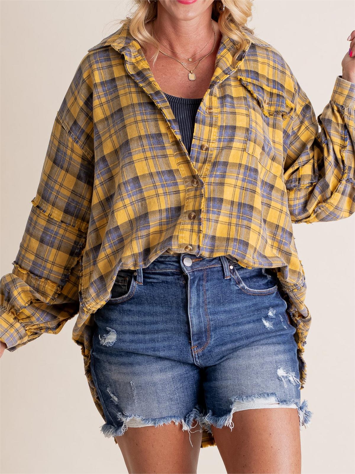 Emberlyn – Plaid Button-Down Shirt