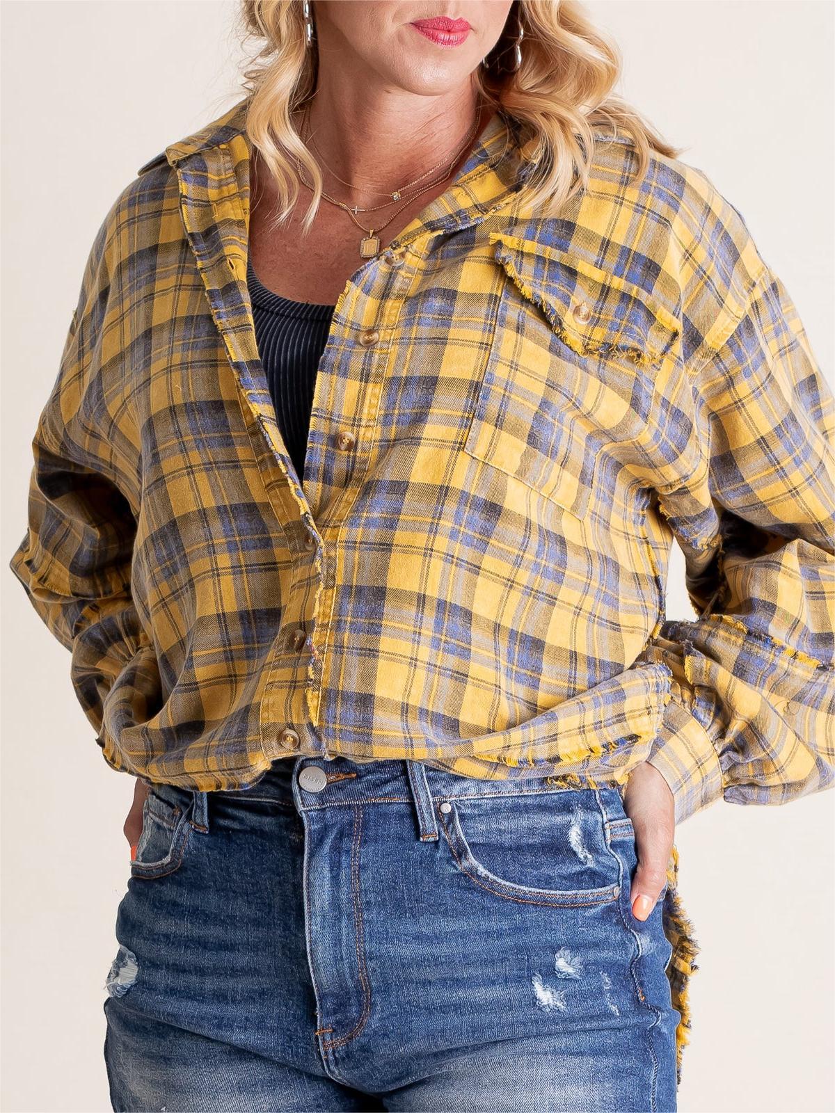Emberlyn – Plaid Button-Down Shirt