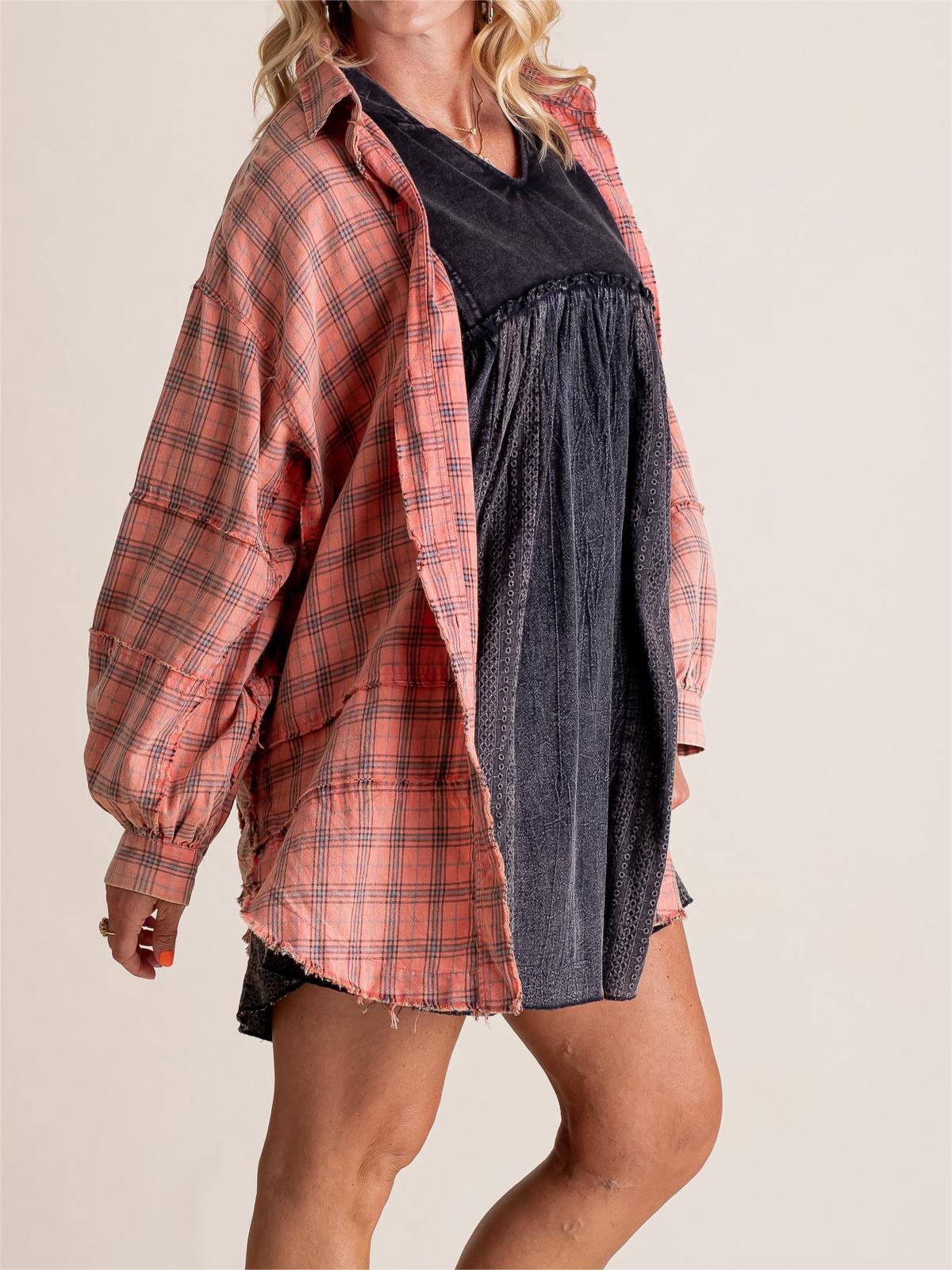 Emberlyn – Plaid Button-Down Shirt