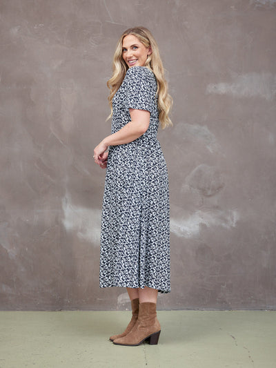 Lilah Monochrome™ | Elegant Contrast Dress