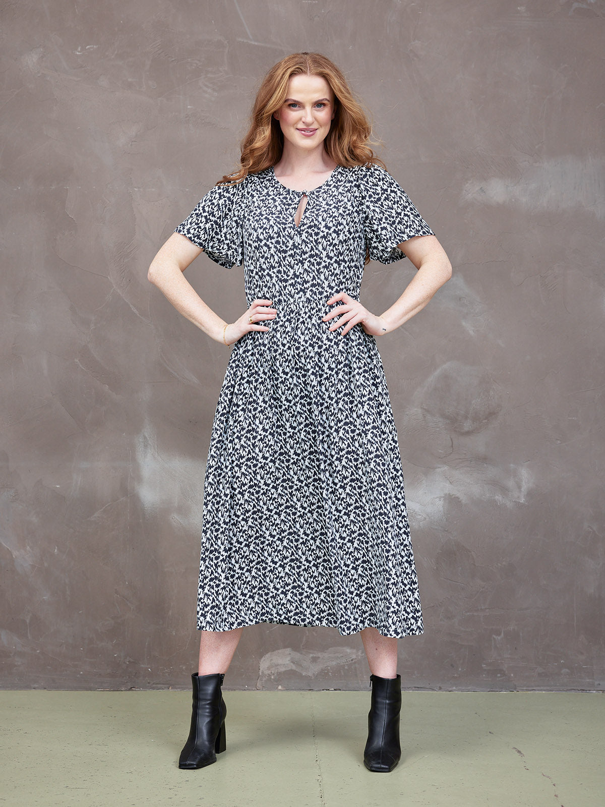 Lilah Monochrome™ | Elegant Contrast Dress