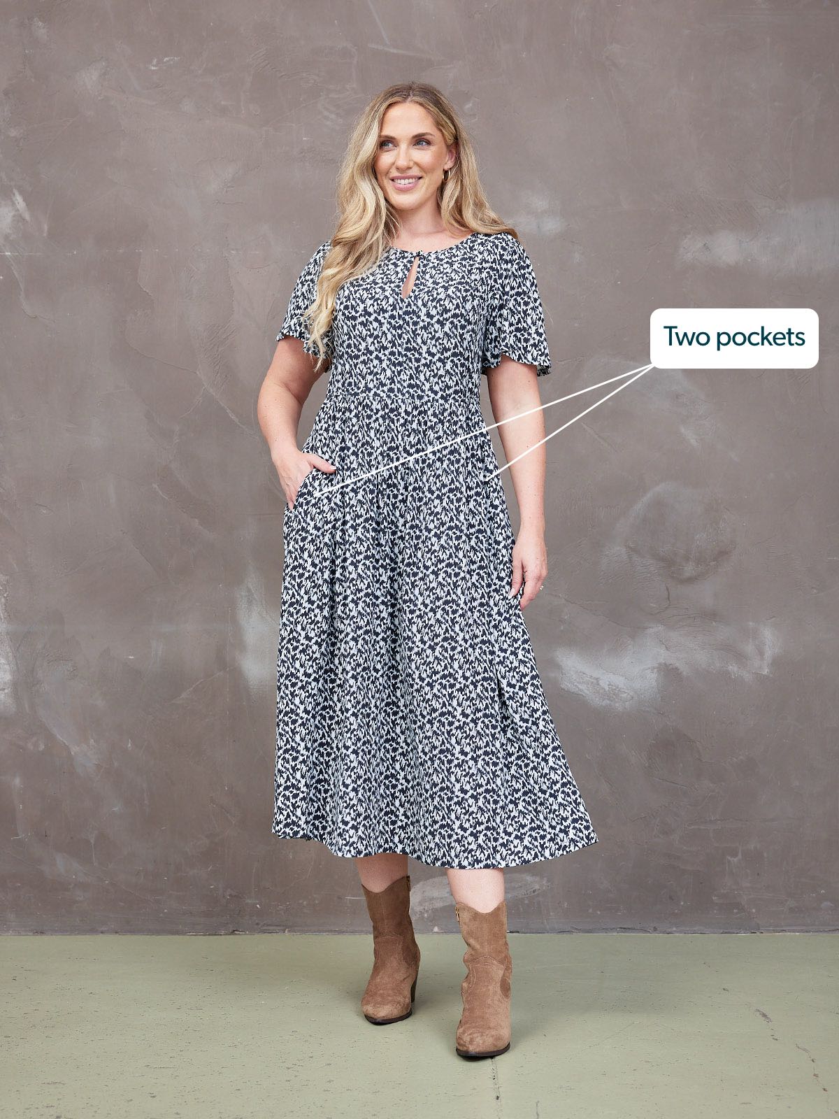 Lilah Monochrome™ | Elegant Contrast Dress