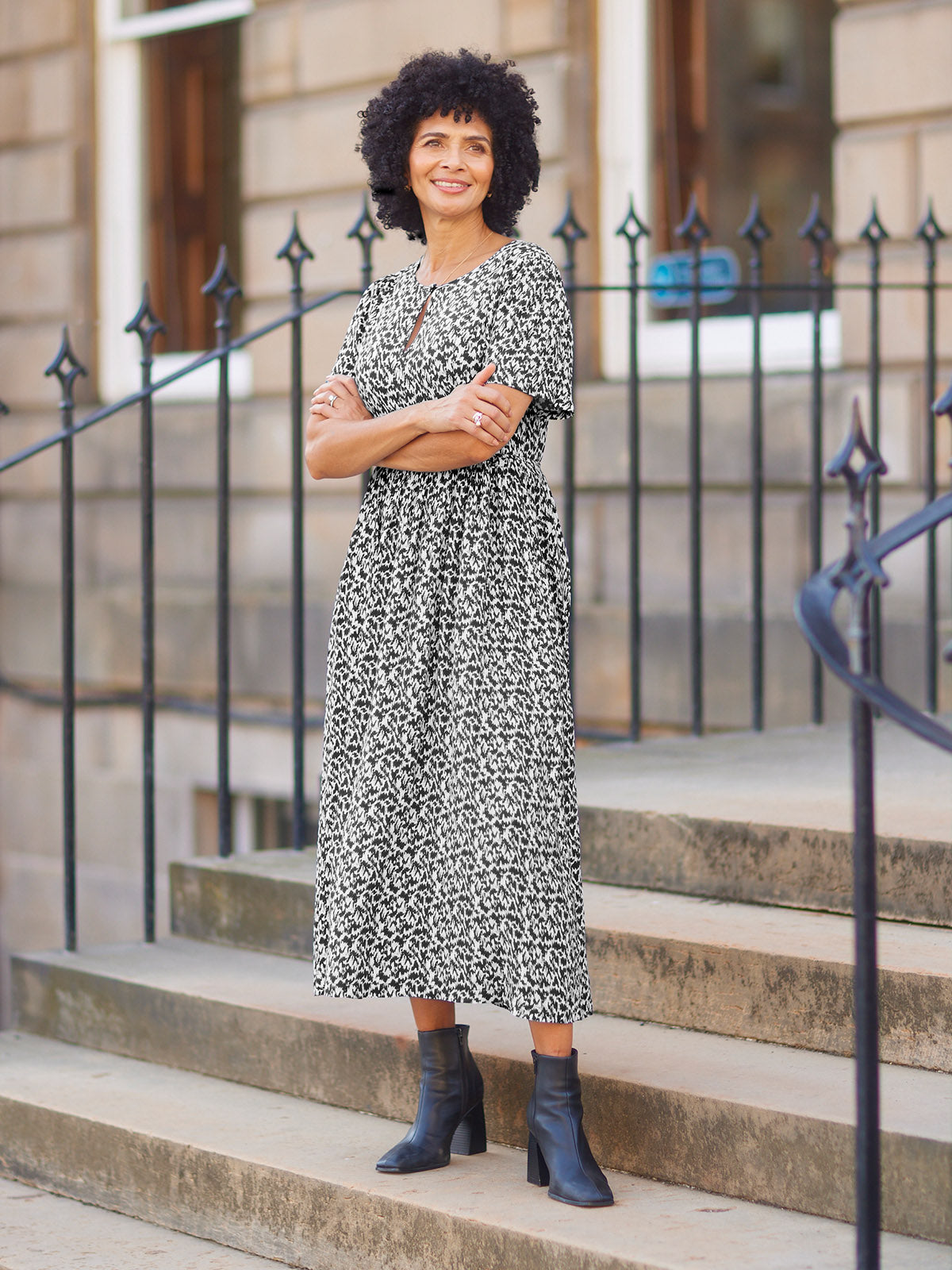 Lilah Monochrome™ | Elegant Contrast Dress