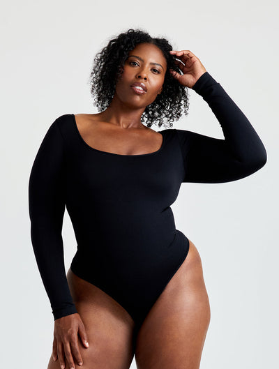Long Sleeve Thong Bodysuit