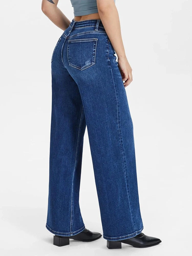 Zeyra – Distressed Wide-Leg Jeans