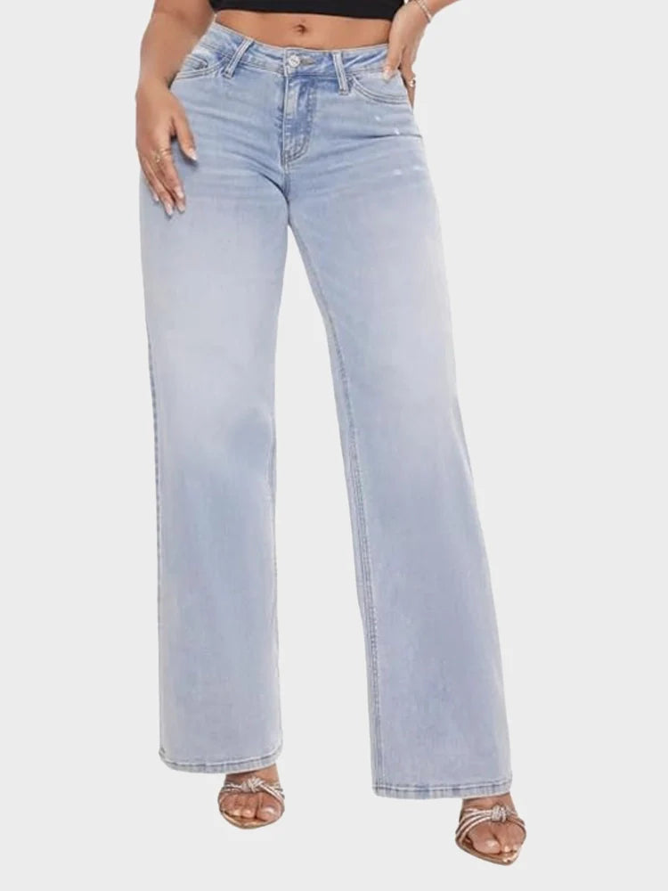 Zeyra – Distressed Wide-Leg Jeans
