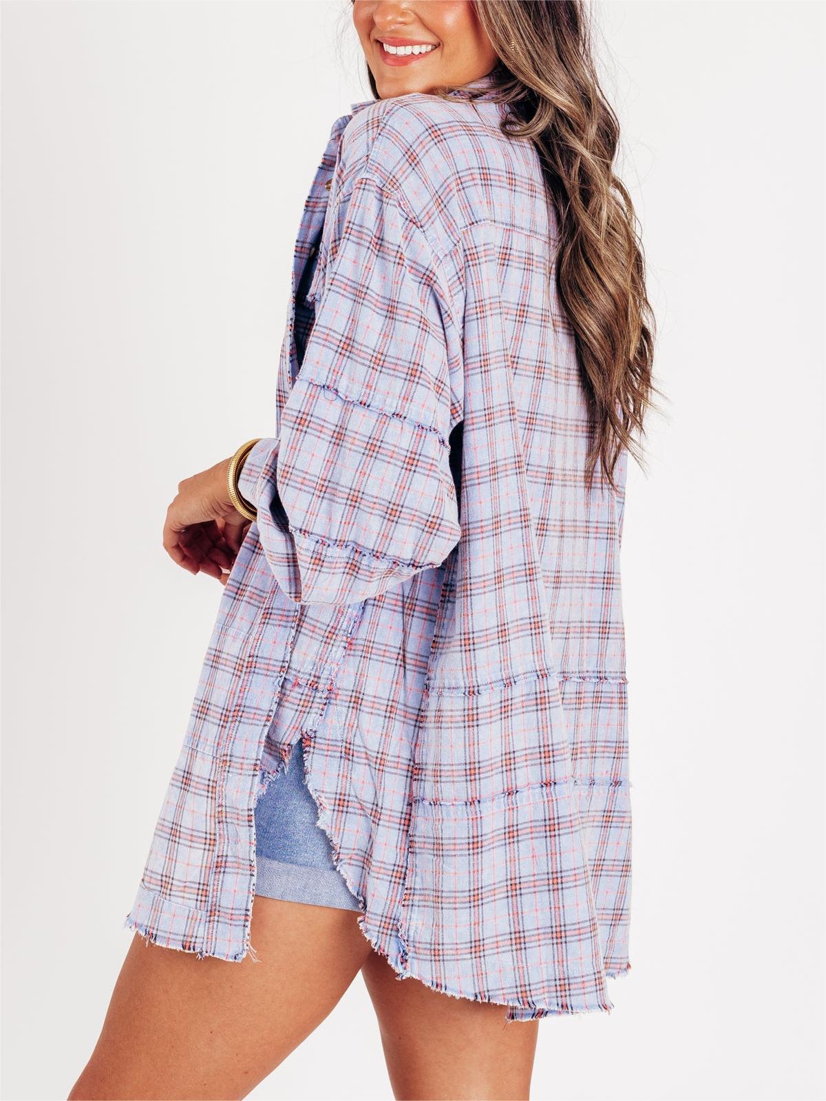 Emberlyn – Plaid Button-Down Shirt