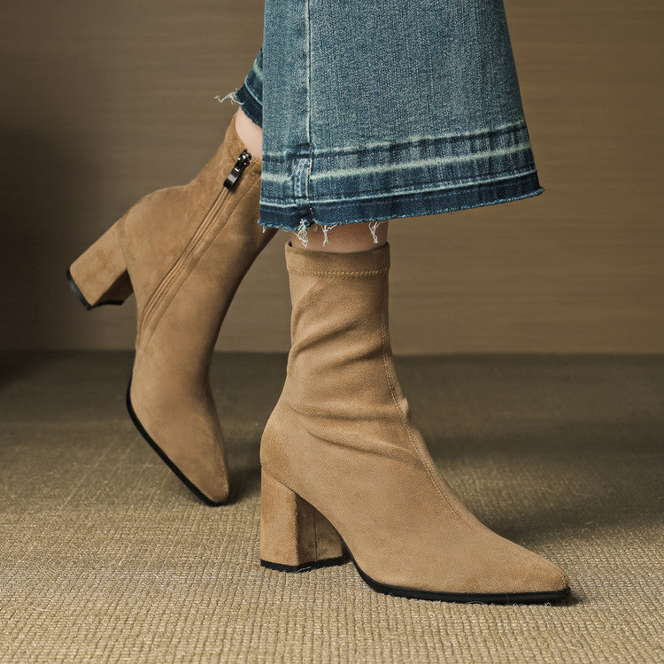 Alora – Genuine Suede Ankle Boots