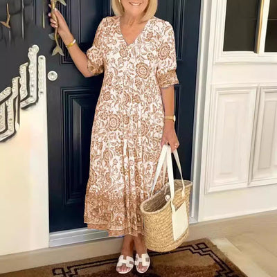 RoseVerve™ Boho Midi Dress