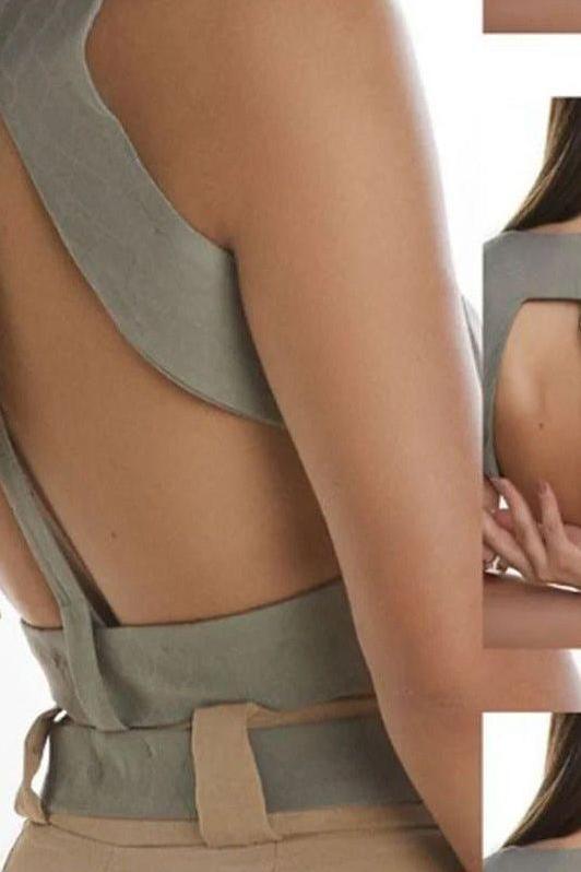 Elara | Casual Backless Vest Set