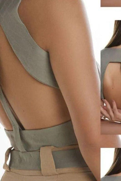 Elara | Casual Backless Vest Set