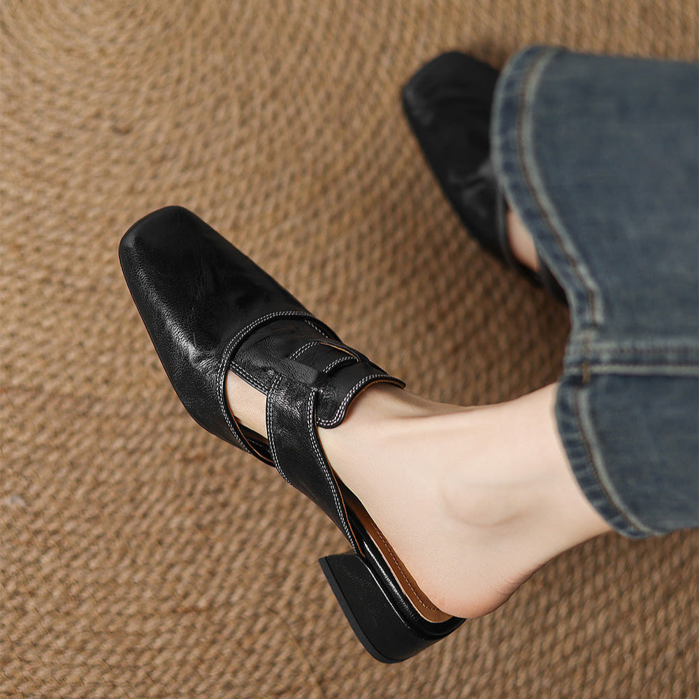 Ivora – Genuine Leather Slip-On Mules