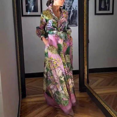 FloraMuse™ Botanical Belted Maxi