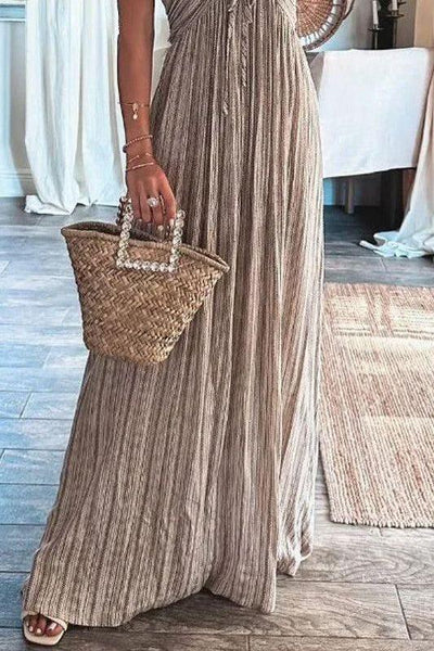 Selvaya™ | Backless U-Neck Strappy Long Dress