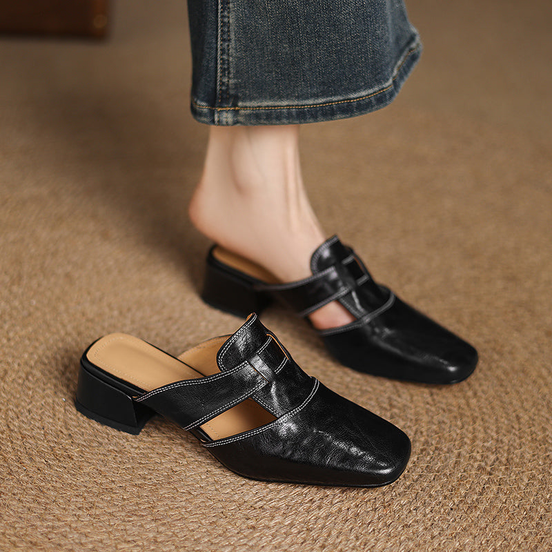 Ivora – Genuine Leather Slip-On Mules