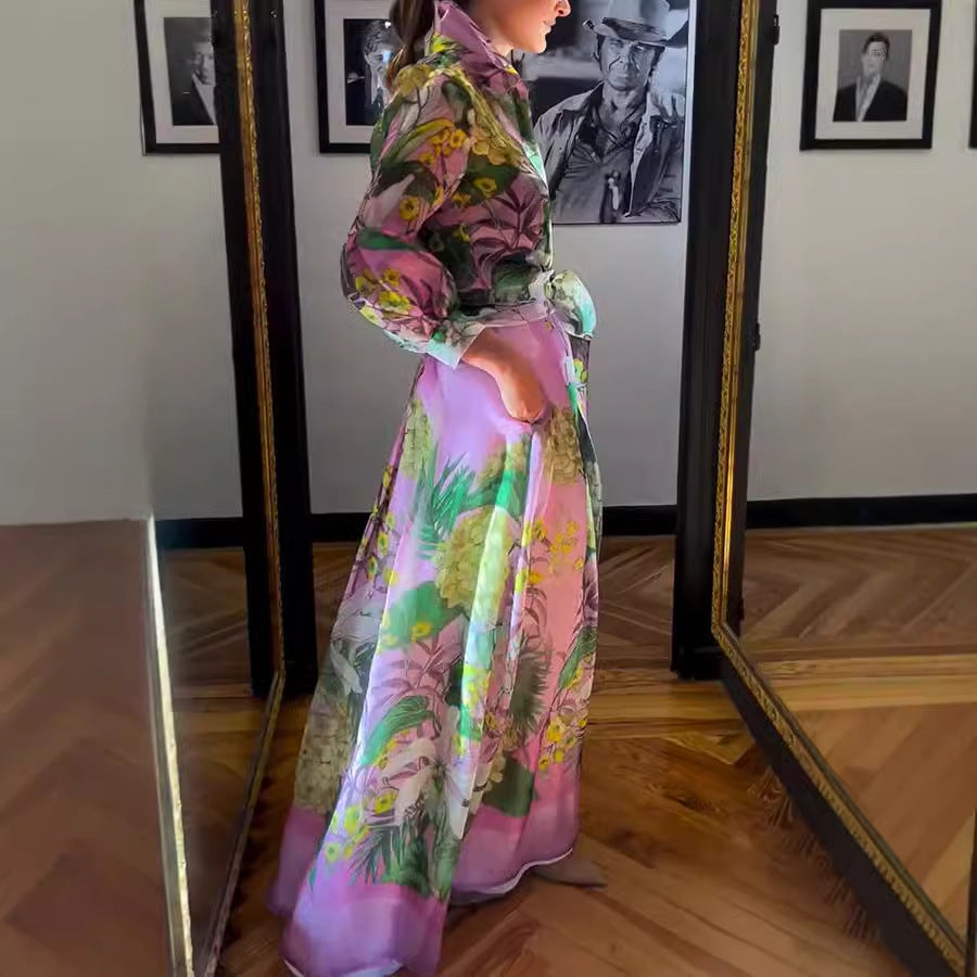 FloraMuse™ Botanical Belted Maxi