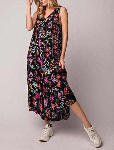 Rosavine™ | Vintage Print Jumpsuit with Loose Sleeves