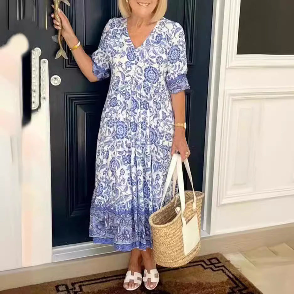 RoseVerve™ Boho Midi Dress