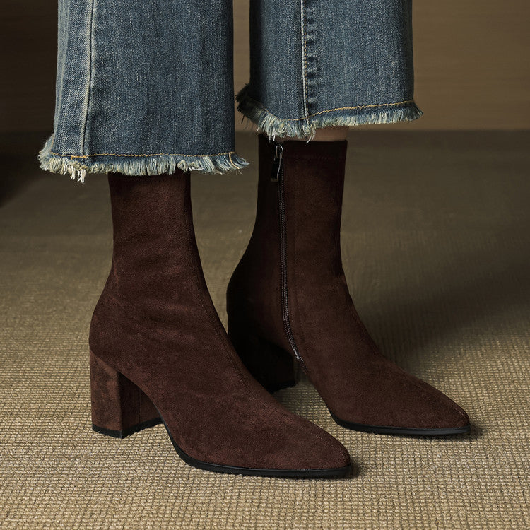 Alora – Genuine Suede Ankle Boots