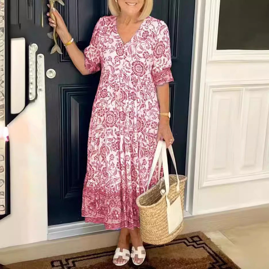 RoseVerve™ Boho Midi Dress