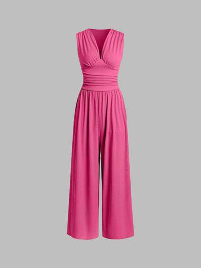 Charity Luxe™ | Chic Sleeveless Wide-Leg Jumpsuit