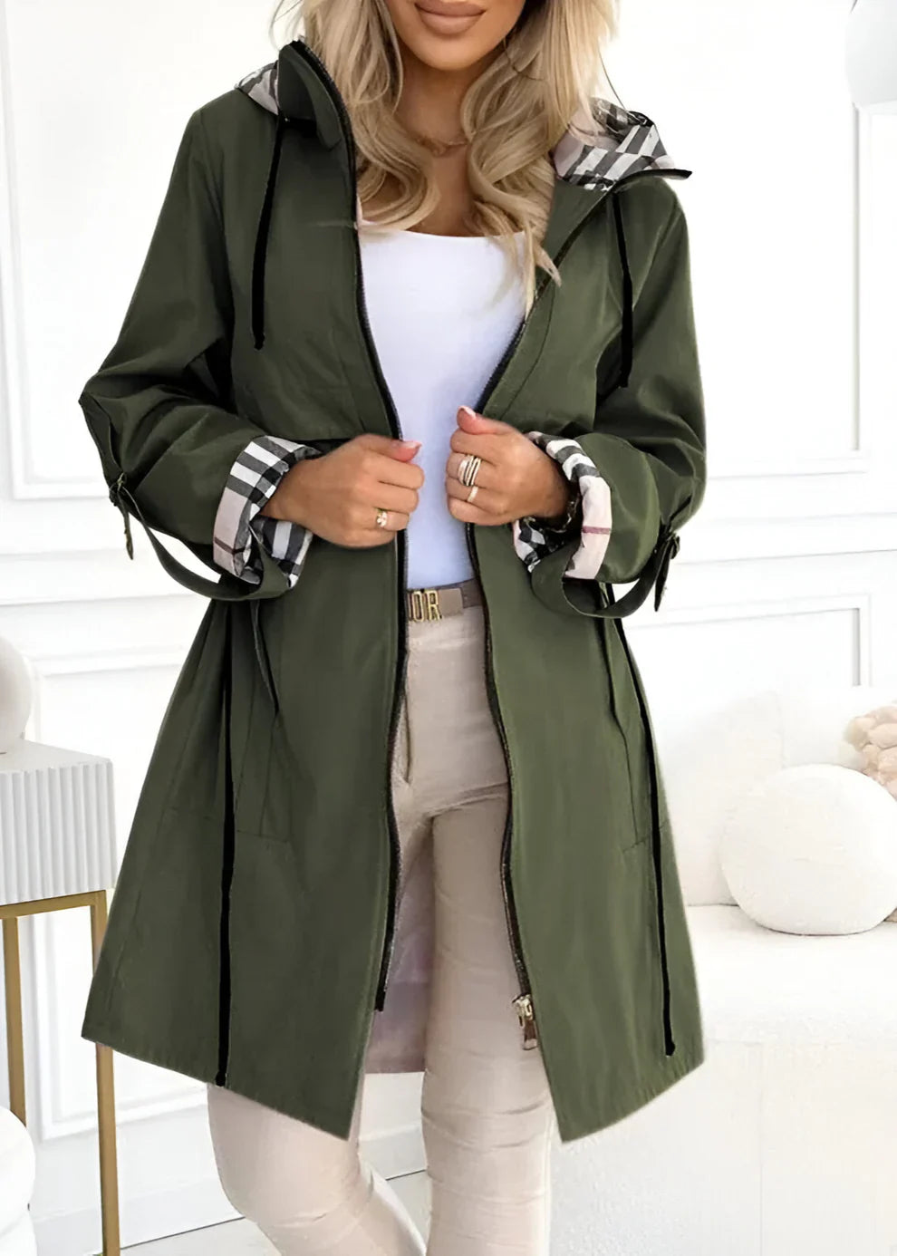 Naia™ | Trench Coat with Adjustable Waist