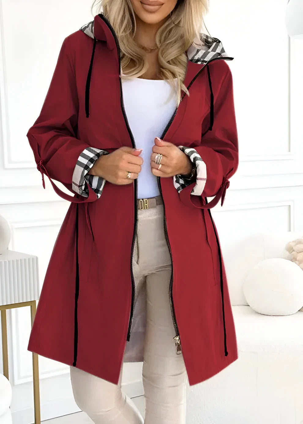 Naia™ | Trench Coat with Adjustable Waist