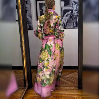 FloraMuse™ Botanical Belted Maxi