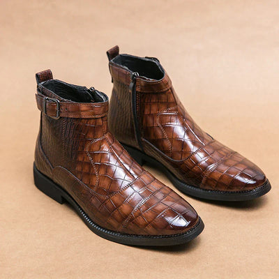 Dylan™ | Buckle Faux Leather Boots