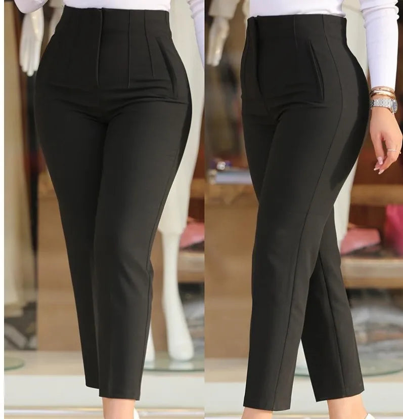 Elaris™ | Elegant High-Waist Cropped Work Pants