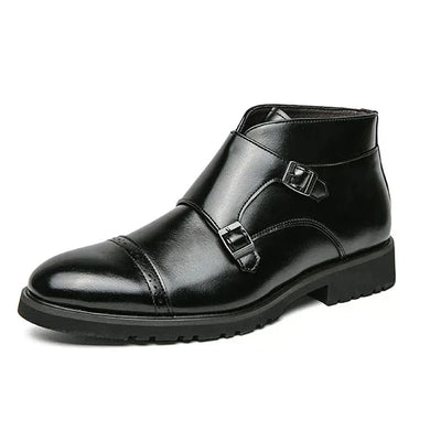 Parker™ | Double-Buckle Faux Leather Boots