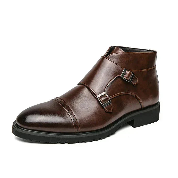 Parker™ | Double-Buckle Faux Leather Boots