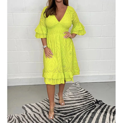 Seraphina™ | Embroidered V-Neck Maxi Dress