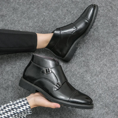 Parker™ | Double-Buckle Faux Leather Boots