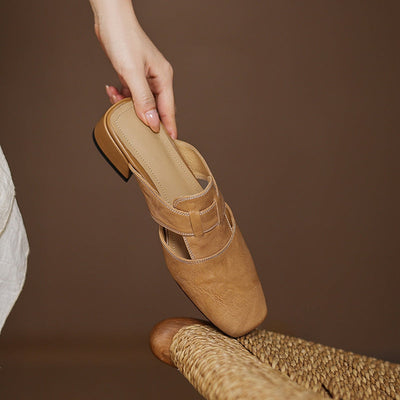 Ivora – Genuine Leather Slip-On Mules