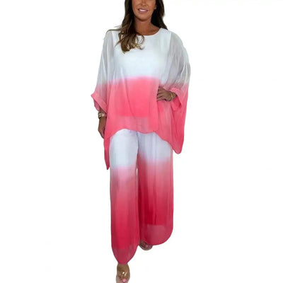 Summer Chiffon Gradient 2-Piece Set for Women