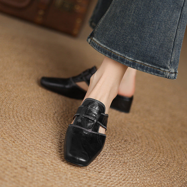 Ivora – Genuine Leather Slip-On Mules