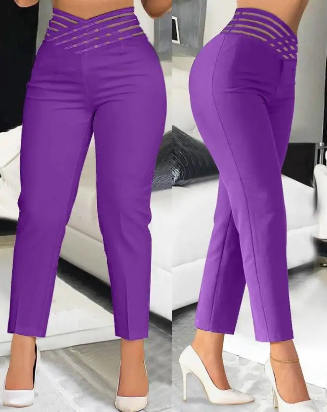 Elaris™ | Elegant High-Waist Cropped Work Pants